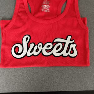 Neon Pink Lips Tank Top & Shorts Two-Piece Set (Grey/White)