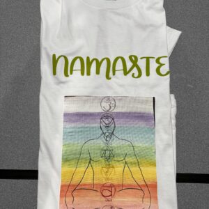 Namaste Chakra Meditation Graphic White Tee